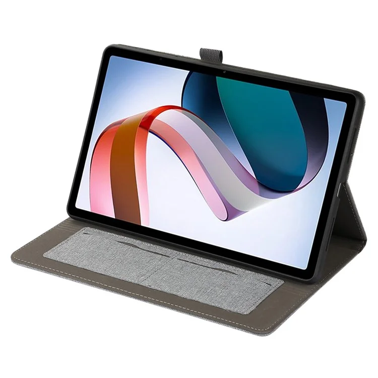 Funda Xiaomi Redmi Pad SE, Cubierta de Cuero con Soporte y Tarjetero - Gris