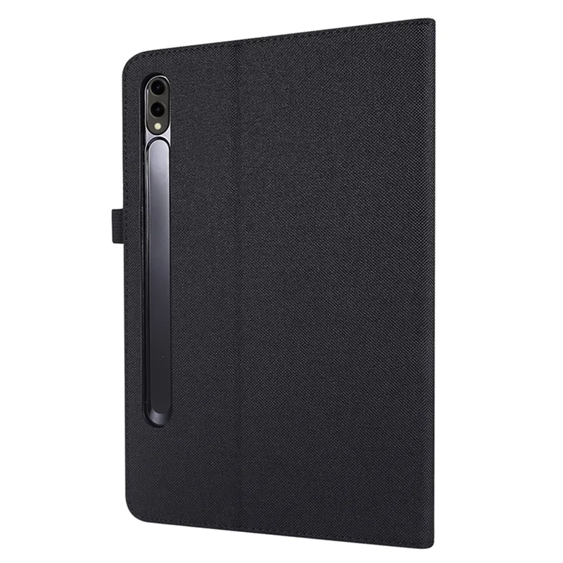 For Samsung Galaxy Tab S9+ Case Stand Card Holder Leather Tablet Cover - Black
