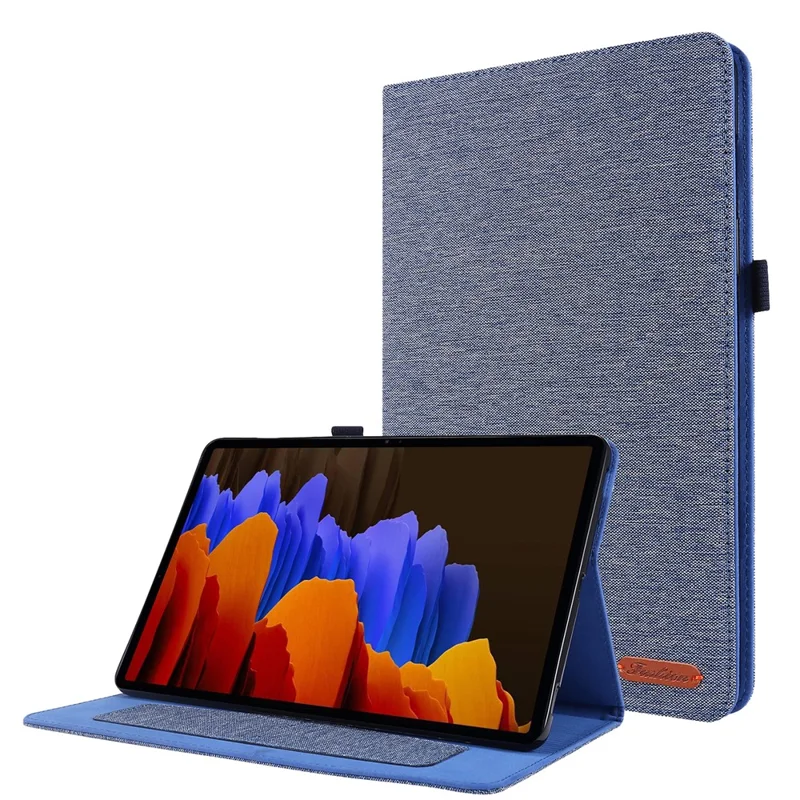 For Samsung Galaxy Tab S9+ Case Stand Card Holder Leather Tablet Cover - Blue