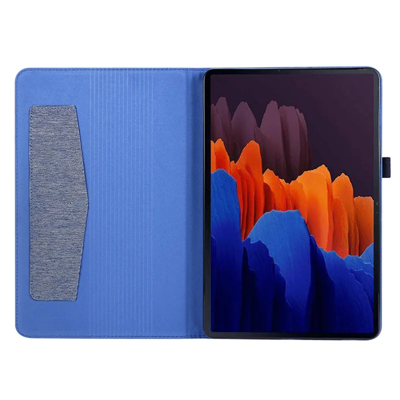 For Samsung Galaxy Tab S9+ Case Stand Card Holder Leather Tablet Cover - Blue