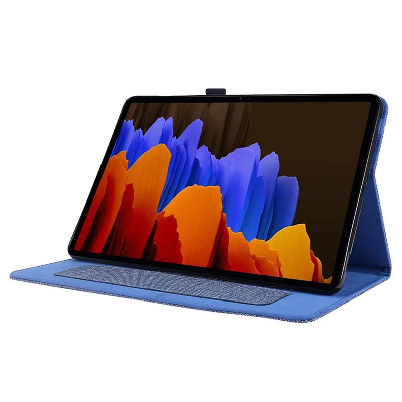 For Samsung Galaxy Tab S9+ Case Stand Card Holder Leather Tablet Cover - Blue
