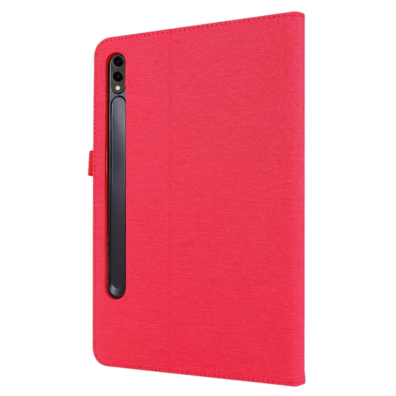 For Samsung Galaxy Tab S9+ Case Stand Card Holder Leather Tablet Cover - Red