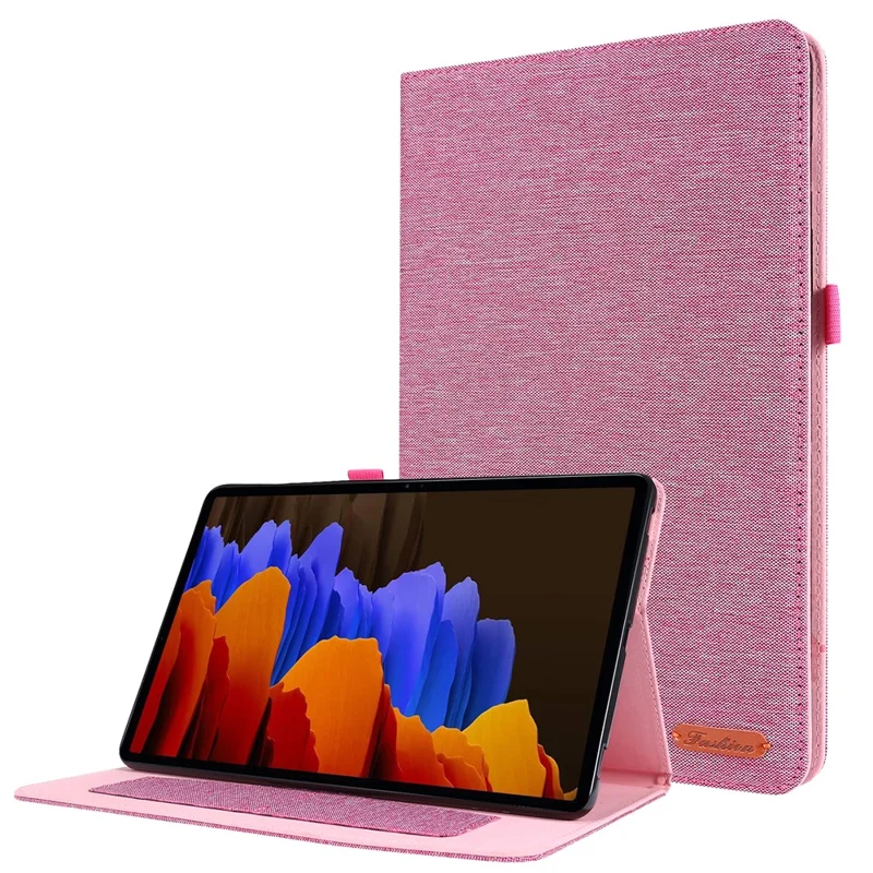 For Samsung Galaxy Tab S9+ Case Stand Card Holder Leather Tablet Cover - Pink