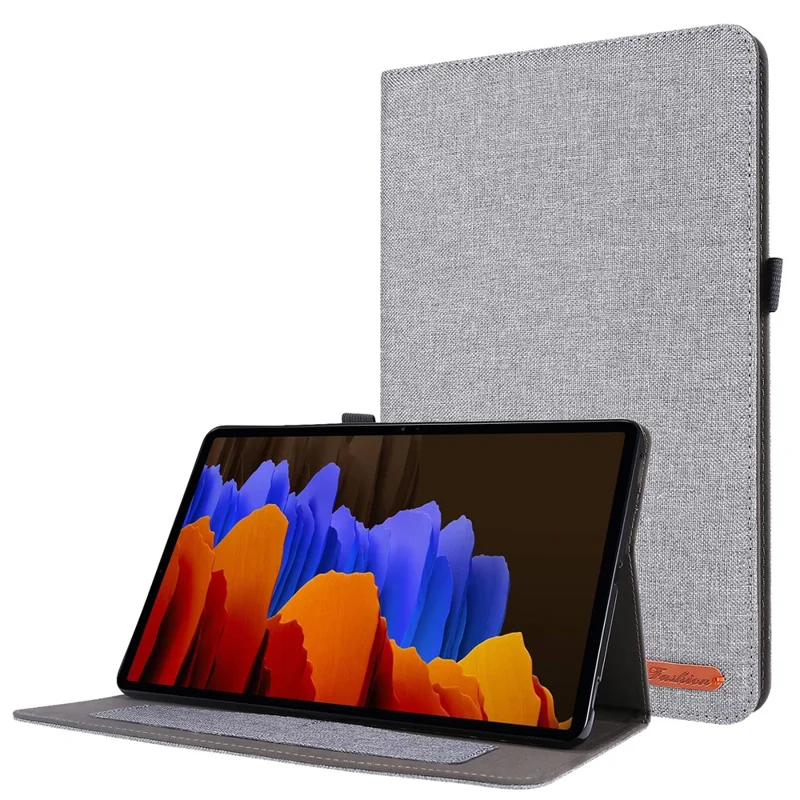 Для Samsung Galaxy Tab S9+ Чехол-подставка Держатель для карт Кожаный чехол для планшета - Серый