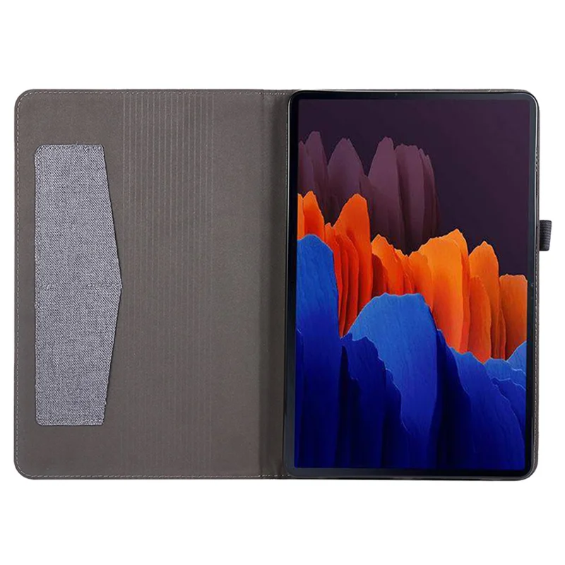 Для Samsung Galaxy Tab S9+ Чехол-подставка Держатель для карт Кожаный чехол для планшета - Серый
