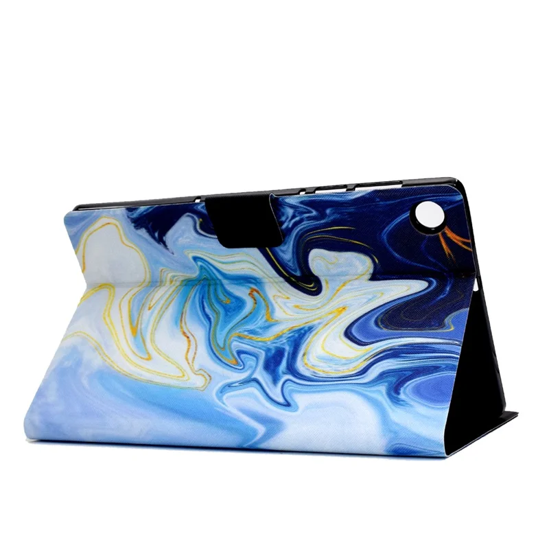 For Samsung Galaxy Tab A9 Case Card Slots Stand Tablet Leather Cover - Blue Marble