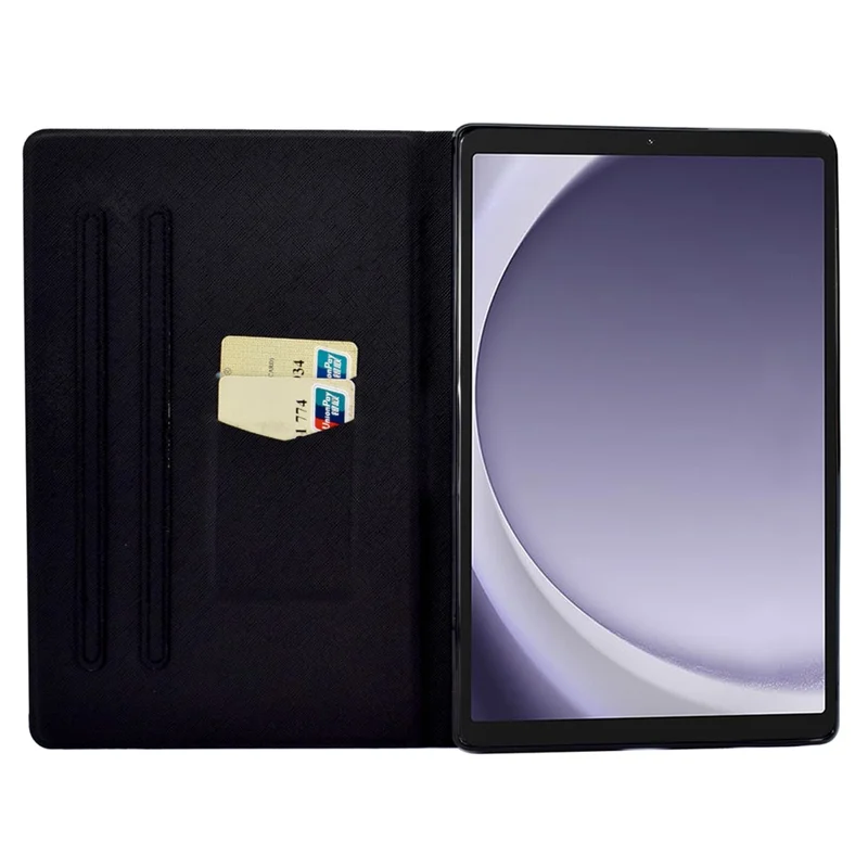 For Samsung Galaxy Tab A9 Case Card Slots Stand Tablet Leather Cover - Cat and Tiger