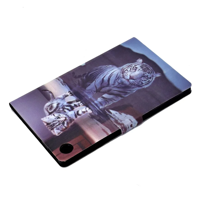 For Samsung Galaxy Tab A9 Case Card Slots Stand Tablet Leather Cover - Cat and Tiger