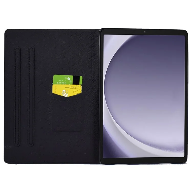 For Samsung Galaxy Tab A9 Case Card Slots PU Leather Tablet Cover - Colorful Pineapple