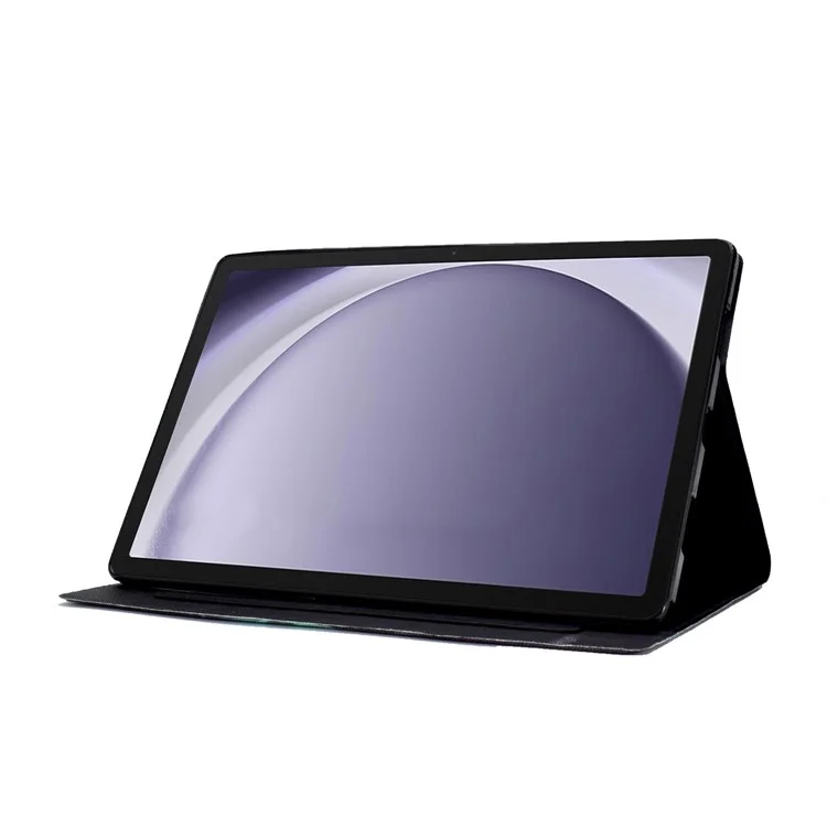 Für Samsung Galaxy Tab A9+ Case Pattern Print Leather Tablet Cover mit Kartenfächern - Katze
