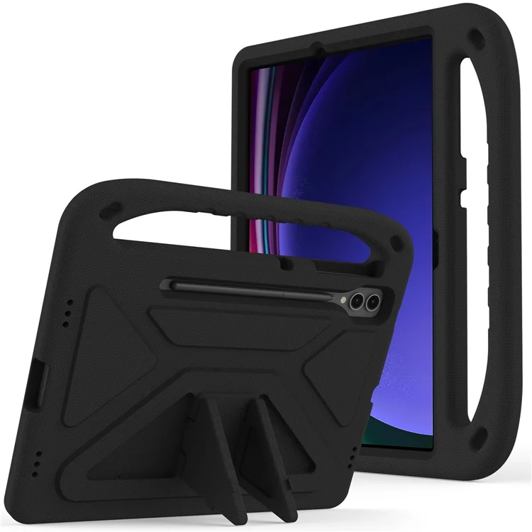 Pour Samsung Galaxy Tab S9 FE+ Étui Poignée Main EVA Coque Support Tablette - Noir