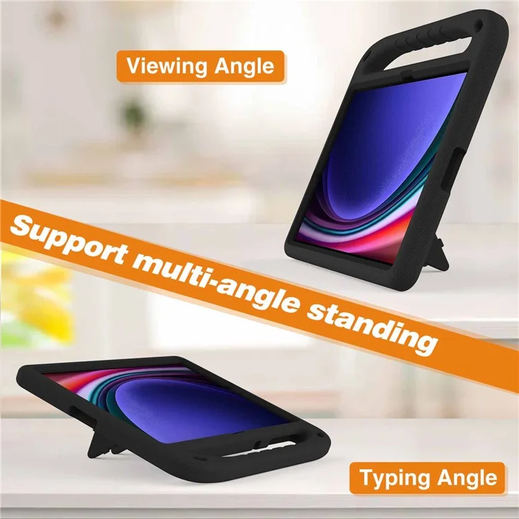 Pour Samsung Galaxy Tab S9 FE+ Étui Poignée Main EVA Coque Support Tablette - Noir