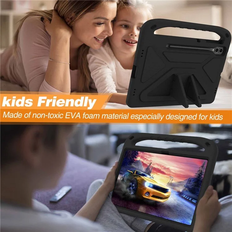 Pour Samsung Galaxy Tab S9 FE+ Étui Poignée Main EVA Coque Support Tablette - Noir