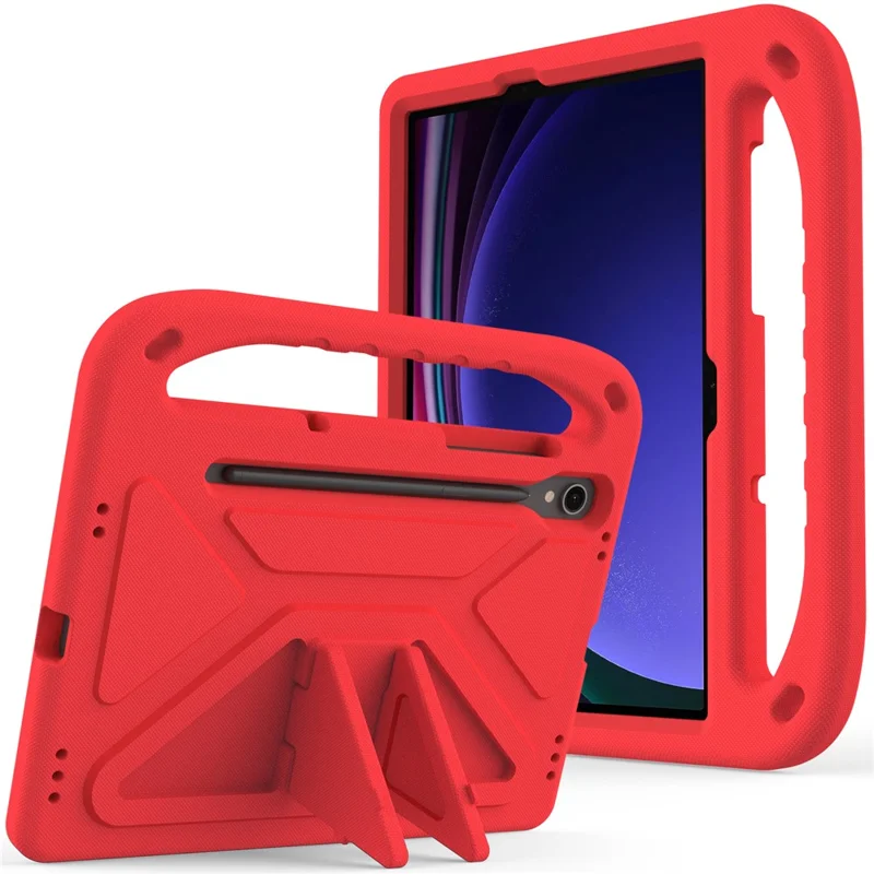 For Samsung Galaxy Tab S10 Lite / S10 FE / S9 FE Case Kickstand EVA Tablet Cover with Hand Grip - Red