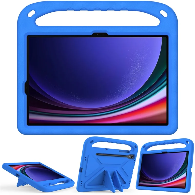 Pour Samsung Galaxy Tab S9 FE Étui de support EVA Housse de tablette avec poignée - Bleu