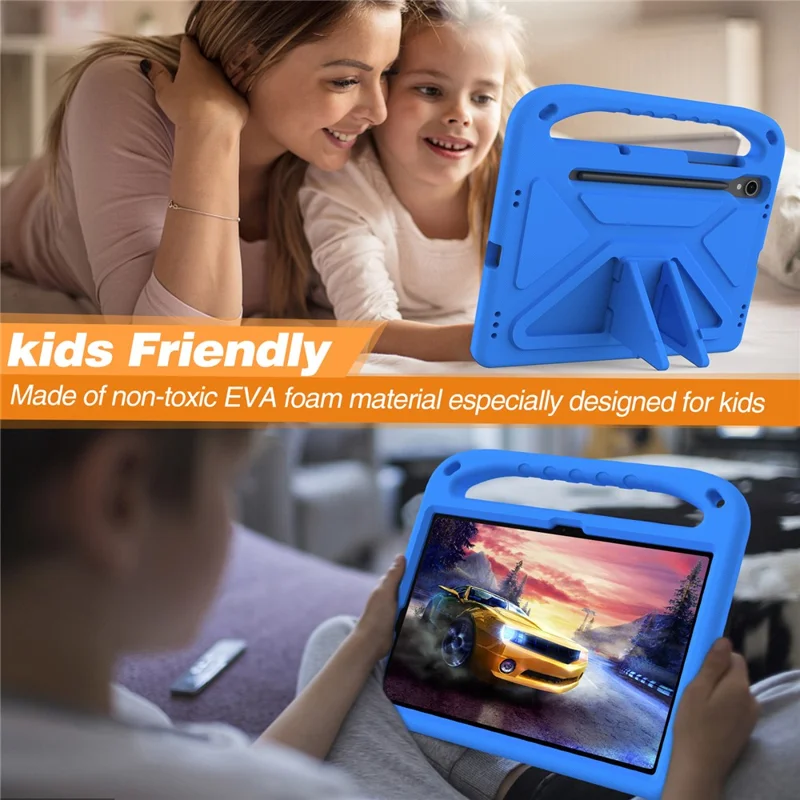 Pour Samsung Galaxy Tab S9 FE Étui de support EVA Housse de tablette avec poignée - Bleu