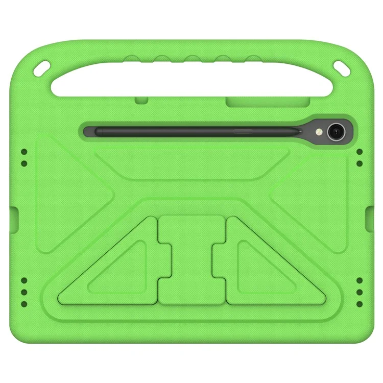 For Samsung Galaxy Tab S10 FE / S9 FE Case Kickstand EVA Tablet Cover with Hand Grip - Green