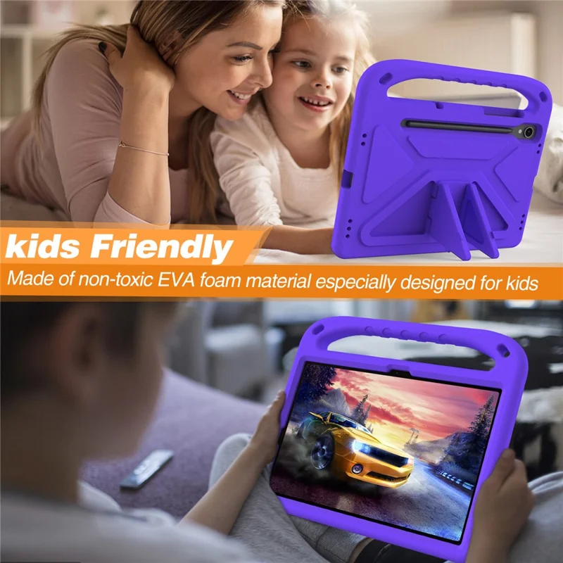 Capa para Tablet EVA com Suporte e Alça para Samsung Galaxy Tab S10 Lite / S10 FE / S9 FE - Roxo