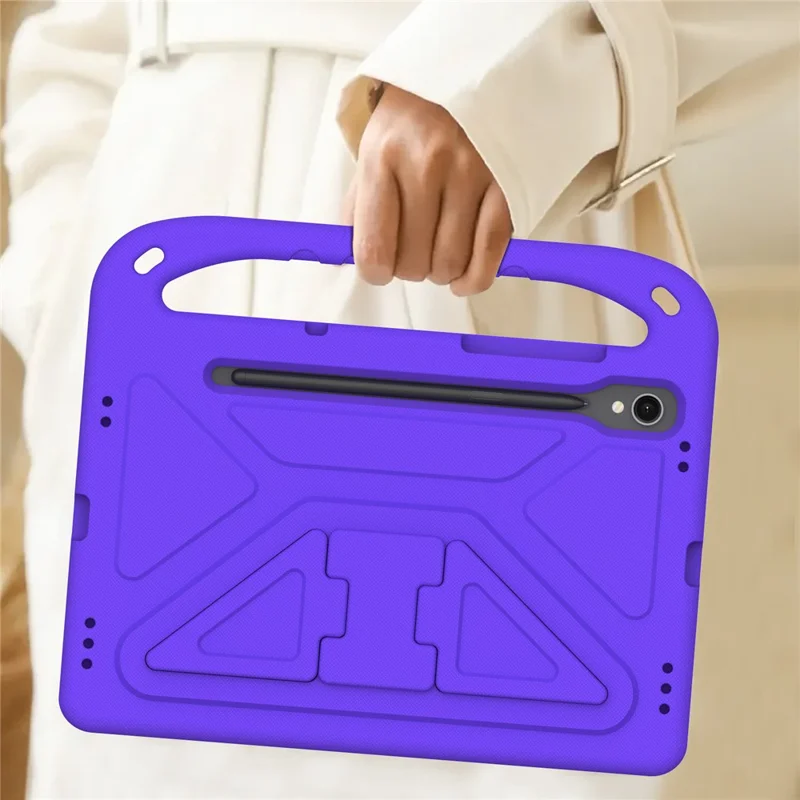 Capa para Tablet EVA com Suporte e Alça para Samsung Galaxy Tab S10 Lite / S10 FE / S9 FE - Roxo
