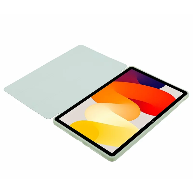 Чехол из искусственной кожи для Xiaomi Redmi Pad SE, трехстворчатая стойка, текстура сота, защитный чехол для планшета - светло-зеленый
