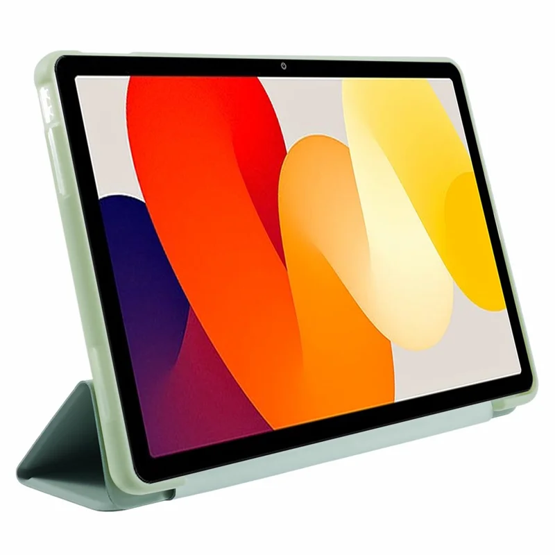 Чехол из искусственной кожи для Xiaomi Redmi Pad SE, трехстворчатая стойка, текстура сота, защитный чехол для планшета - светло-зеленый