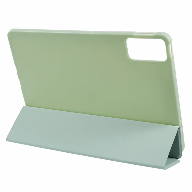 Чехол из искусственной кожи для Xiaomi Redmi Pad SE, трехстворчатая стойка, текстура сота, защитный чехол для планшета - светло-зеленый