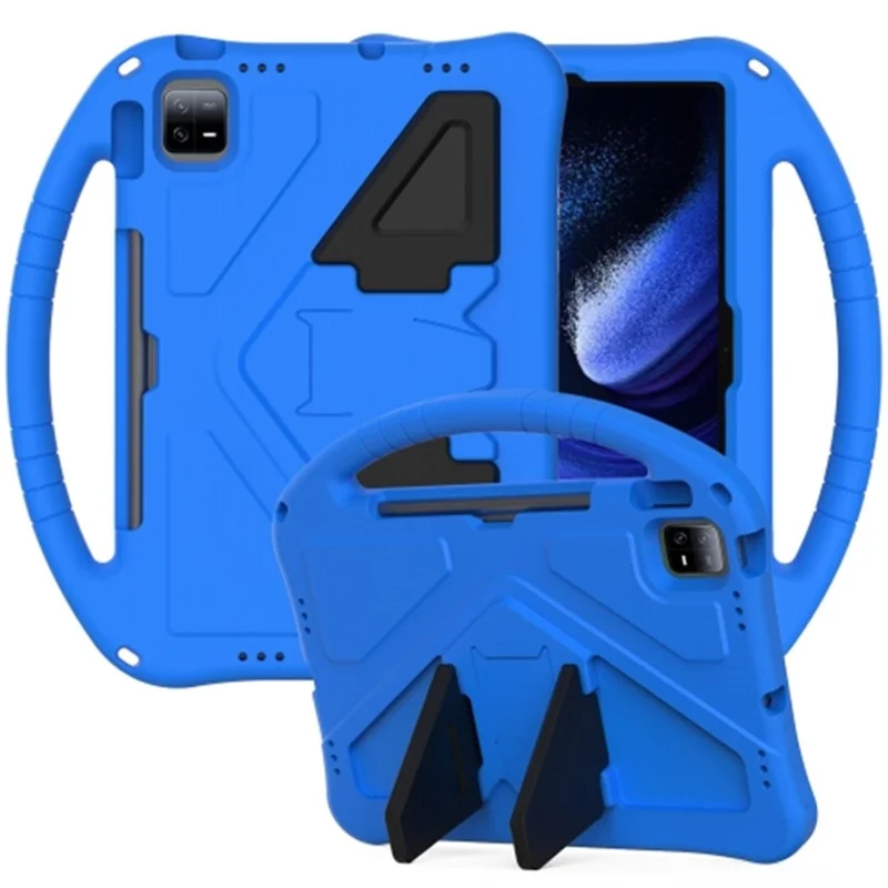 Funda con asa y soporte para tablet Xiaomi Pad 6 / Pad 6 Pro / Huawei MatePad SE 11 Kids, carcasa resistente de EVA - Azul