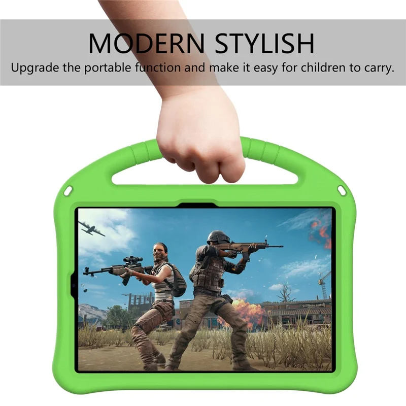 For Xiaomi Pad 6 / Pad 6 Pro / Huawei MatePad SE 11 Kids Tablet Case Handle Kickstand Rugged EVA Cover - Green