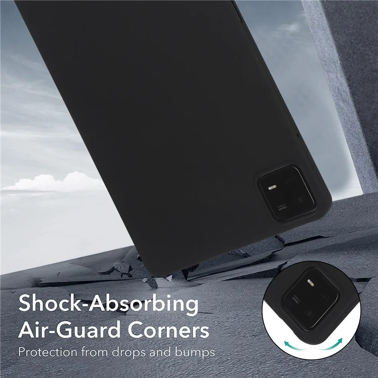 Para Xiaomi Pad 6 / Pad 6 Pro Funda Airbag de Cuatro Esquinas Piel-Toque TPU Funda para Tableta - Negro