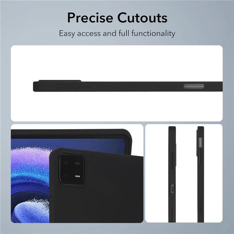 Para Xiaomi Pad 6 / Pad 6 Pro Funda Airbag de Cuatro Esquinas Piel-Toque TPU Funda para Tableta - Negro