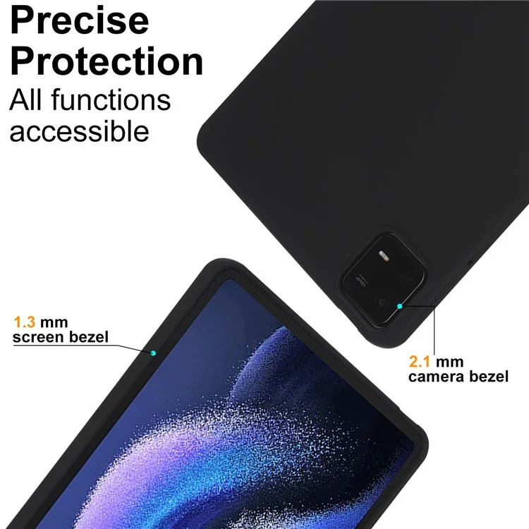 Para Xiaomi Pad 6 / Pad 6 Pro Funda Airbag de Cuatro Esquinas Piel-Toque TPU Funda para Tableta - Negro