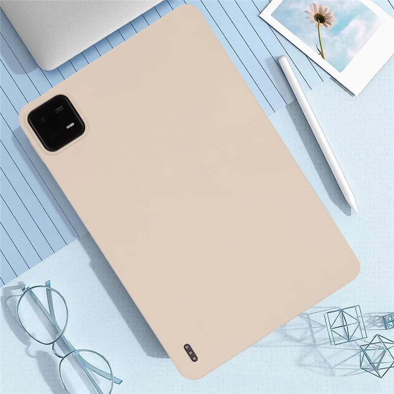 Pour Xiaomi Pad 6 / Pad 6 Pro Étui Airbag aux quatre coins Peau-Tactile Housse de Tablette TPU - Beige