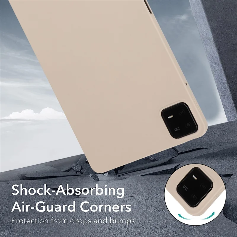 Pour Xiaomi Pad 6 / Pad 6 Pro Étui Airbag aux quatre coins Peau-Tactile Housse de Tablette TPU - Beige