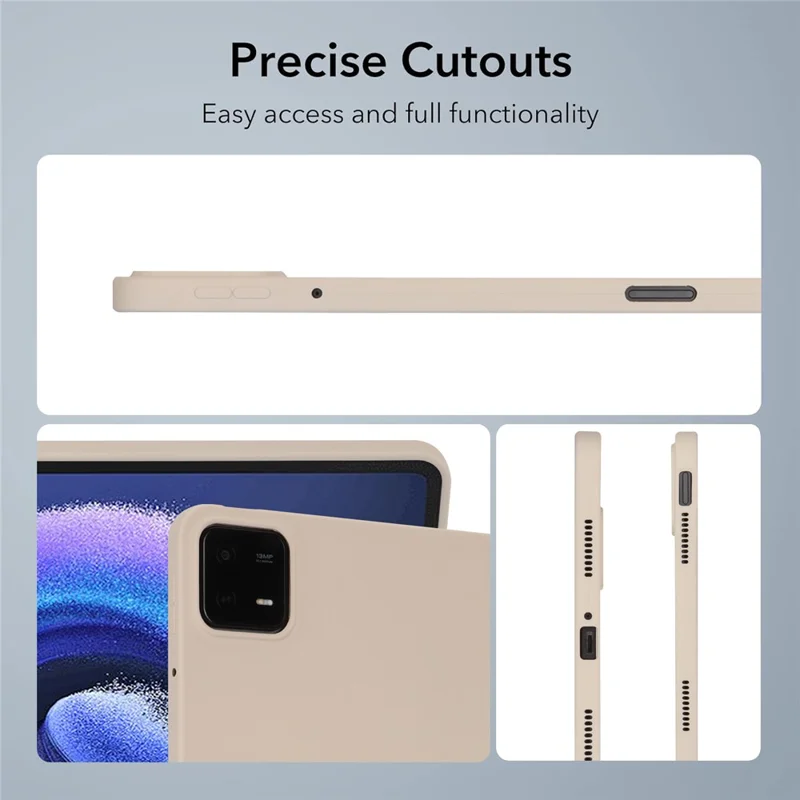 Pour Xiaomi Pad 6 / Pad 6 Pro Étui Airbag aux quatre coins Peau-Tactile Housse de Tablette TPU - Beige