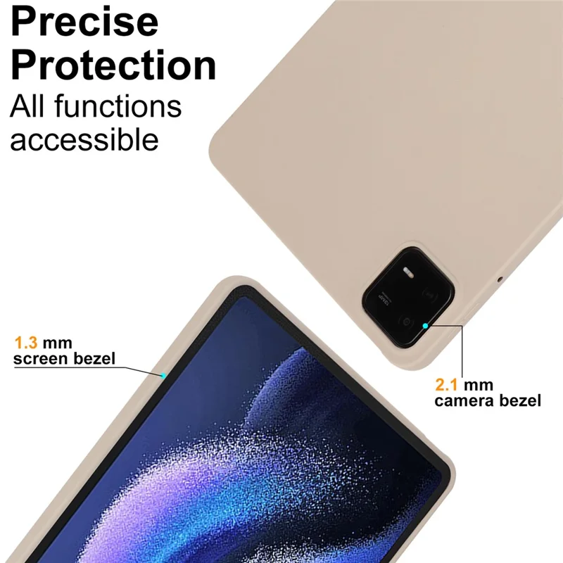 Pour Xiaomi Pad 6 / Pad 6 Pro Étui Airbag aux quatre coins Peau-Tactile Housse de Tablette TPU - Beige