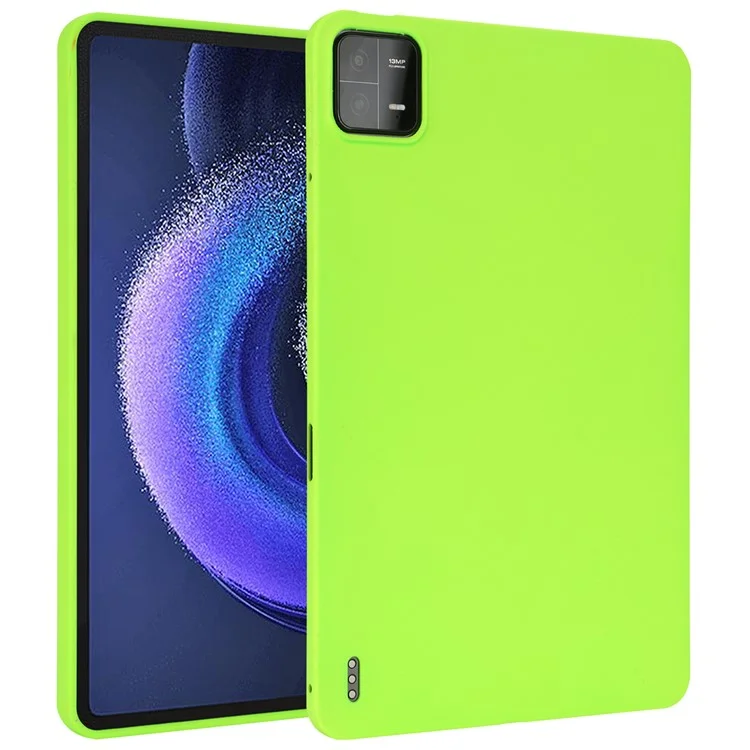 For Xiaomi Pad 6 / Pad 6 Pro Case Four Corners Airbag Skin-Touch TPU Tablet Cover - Fluorescent Green