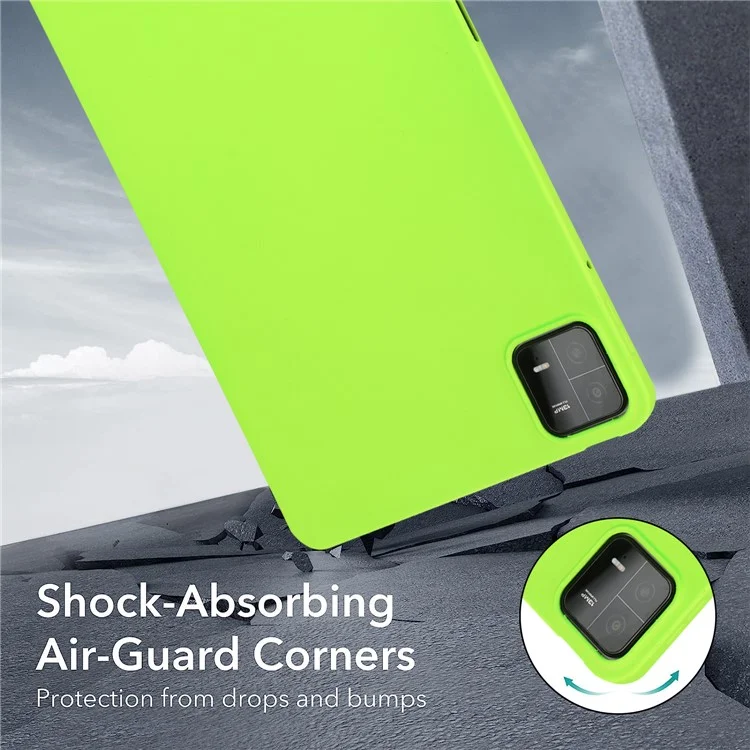 For Xiaomi Pad 6 / Pad 6 Pro Case Four Corners Airbag Skin-Touch TPU Tablet Cover - Fluorescent Green