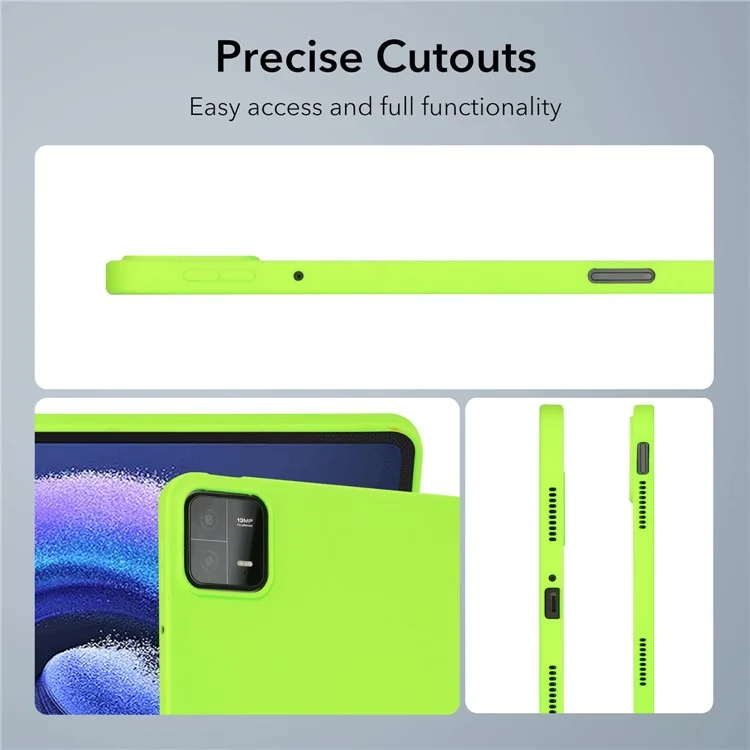 For Xiaomi Pad 6 / Pad 6 Pro Case Four Corners Airbag Skin-Touch TPU Tablet Cover - Fluorescent Green