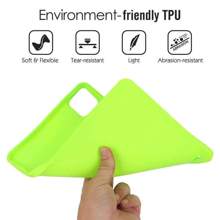 For Xiaomi Pad 6 / Pad 6 Pro Case Four Corners Airbag Skin-Touch TPU Tablet Cover - Fluorescent Green