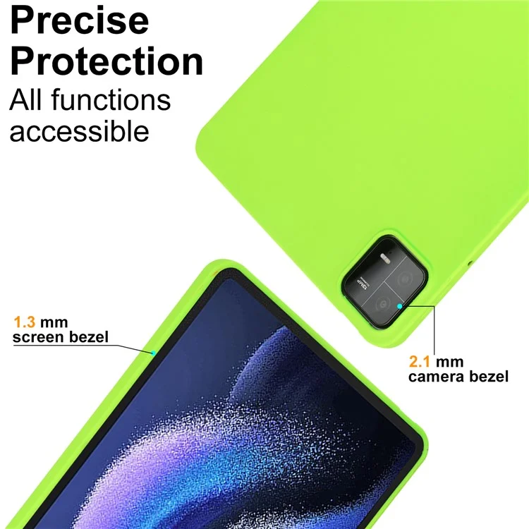 For Xiaomi Pad 6 / Pad 6 Pro Case Four Corners Airbag Skin-Touch TPU Tablet Cover - Fluorescent Green