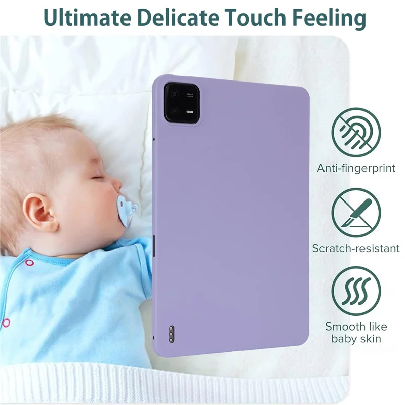 For Xiaomi Pad 6 / Pad 6 Pro Case Four Corners Airbag Skin-Touch TPU Tablet Cover - Light Purple