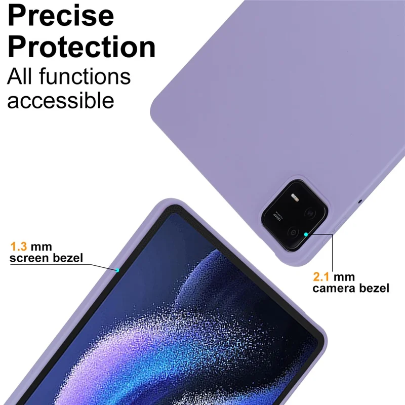For Xiaomi Pad 6 / Pad 6 Pro Case Four Corners Airbag Skin-Touch TPU Tablet Cover - Light Purple