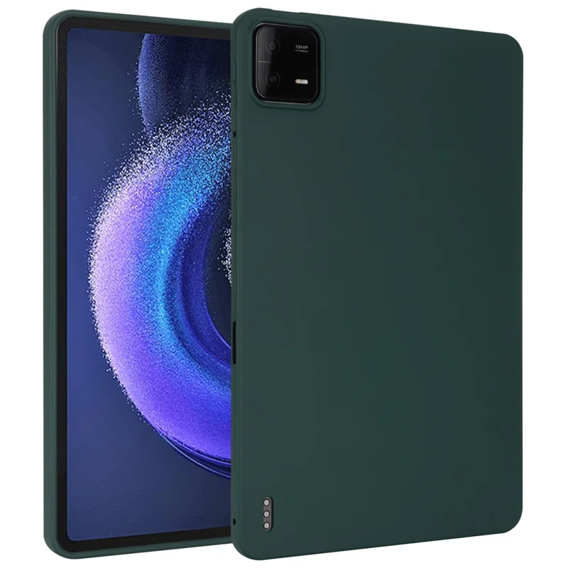 For Xiaomi Pad 6 / Pad 6 Pro Case Four Corners Airbag Skin-Touch TPU Tablet Cover - Blackish Green