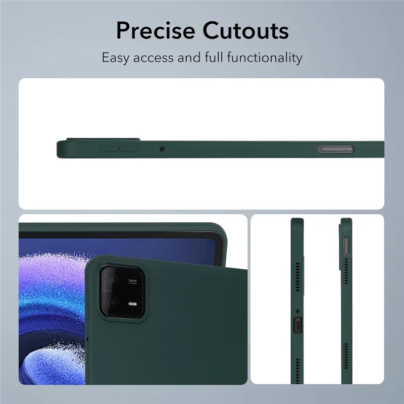 For Xiaomi Pad 6 / Pad 6 Pro Case Four Corners Airbag Skin-Touch TPU Tablet Cover - Blackish Green