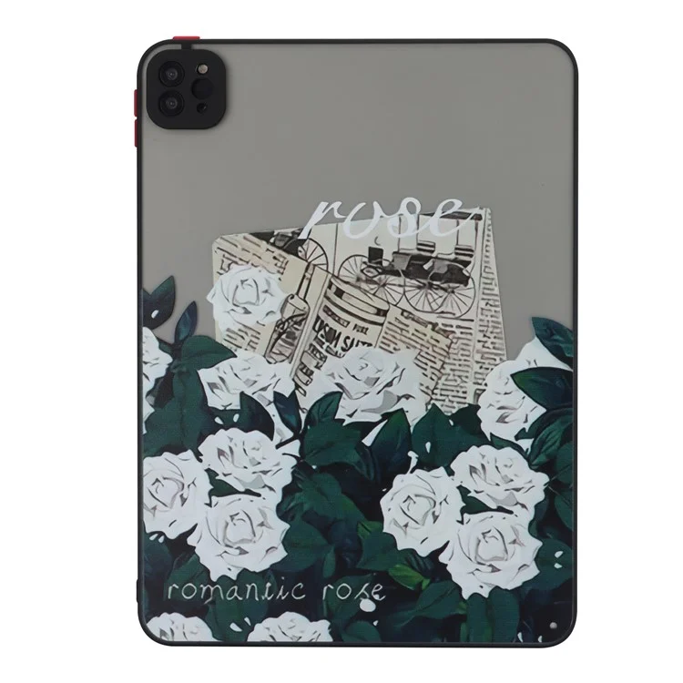 For iPad Pro 11 (2020)(2021)(2022) Case Pattern Printing PC+TPU Tablet Cover - White Rose