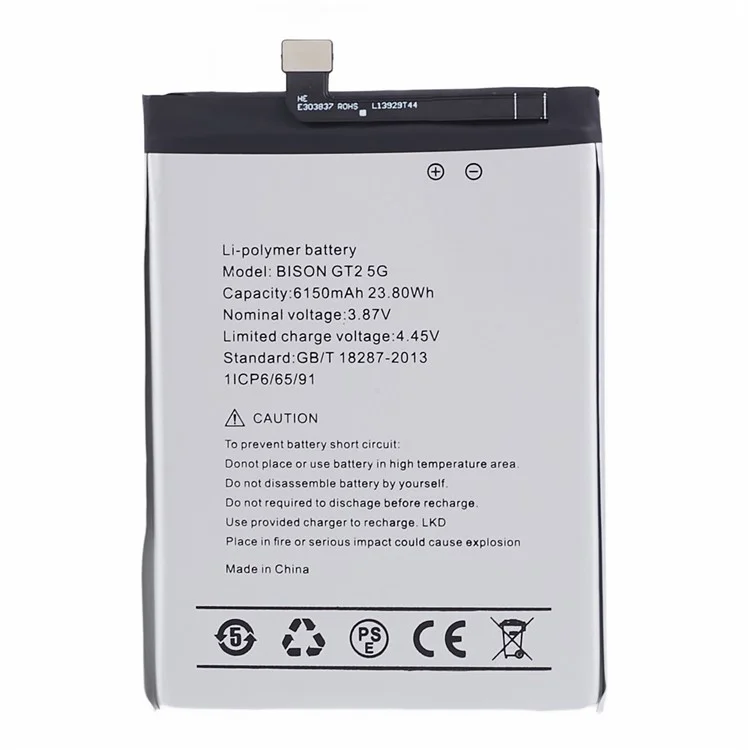 For Umidigi Bison GT2 5G 3.87V 6150mAh Rechargeable Li-Polymer Battery Assembly Part