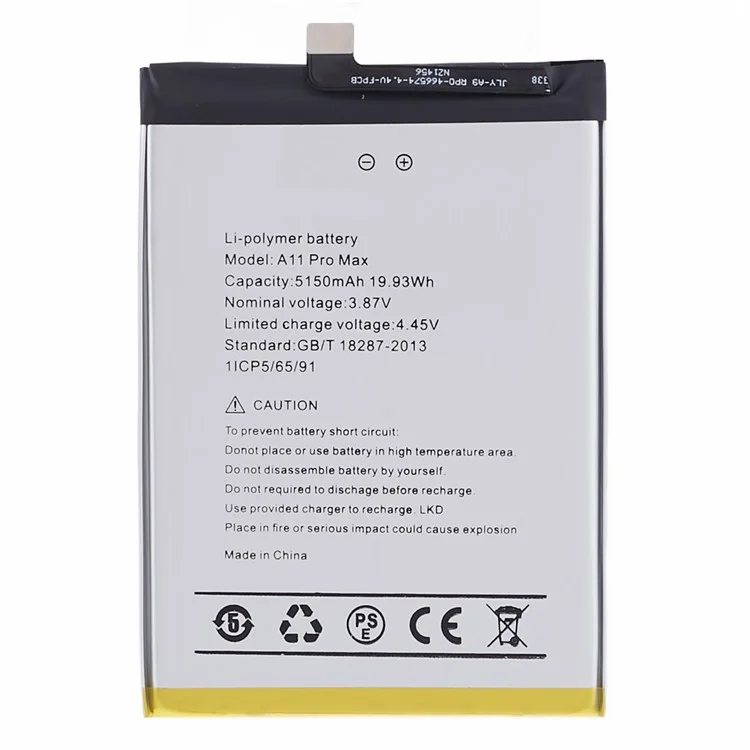 Für Umidigi A11 Pro Max 3.87V 5150mAh wiederaufladbare Li-Polymer-Batterie-Baugruppe