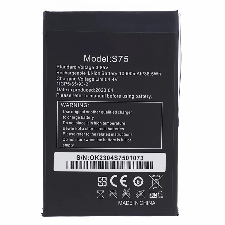 Para Oukitel WP6 3.85V 10000mAh Recarregável a Parte do Conjunto da Bateria do Polímero li (Encode: S75)