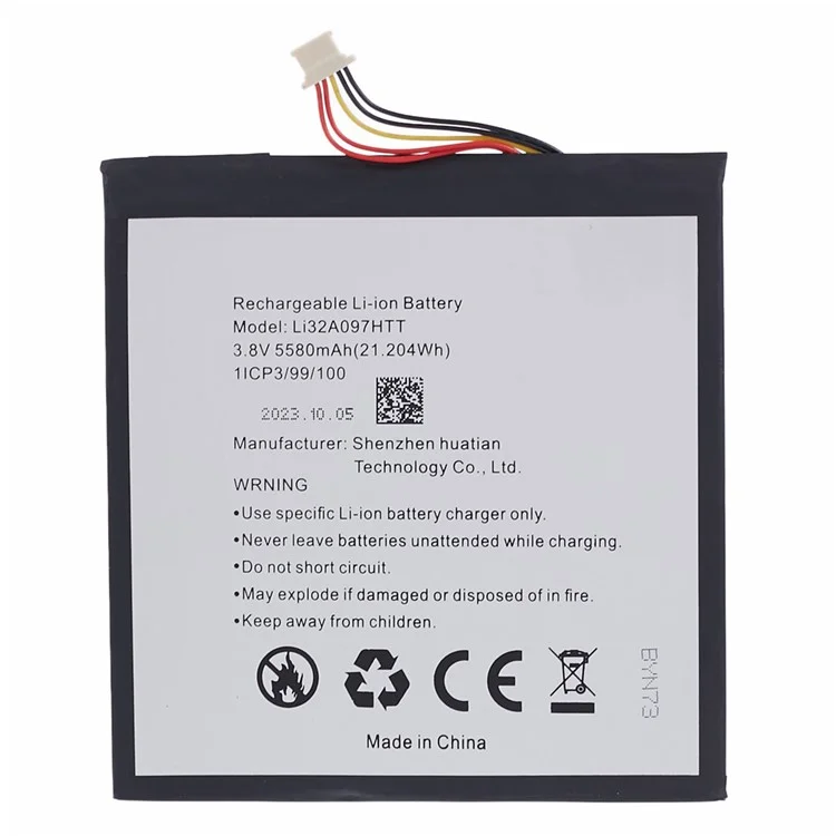 For Blackview Tab 5 3.80V 5580mAh Rechargeable Li-Polymer Battery Assembly Part (Encode: Li32A097HTT)