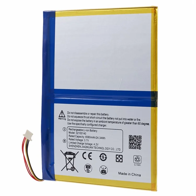 For Blackview Tab 8 3.80V 6580mAh Li-ion Battery Assembly Part (Encode: 32100140) (without Logo)